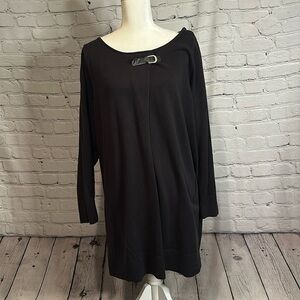 Eight, Eight, Eight Women's Black Sweater with Buckle Clasp